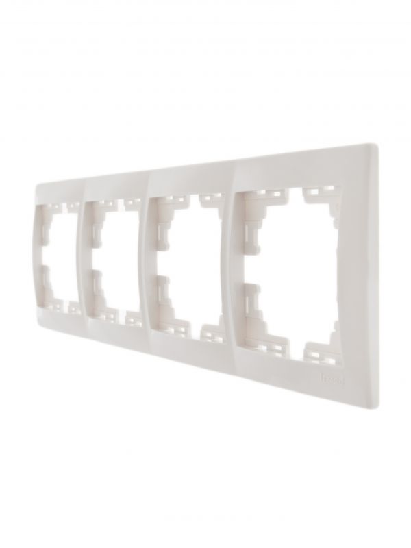 MIRA Рамка 4 поста горизонтальная без вставок белая