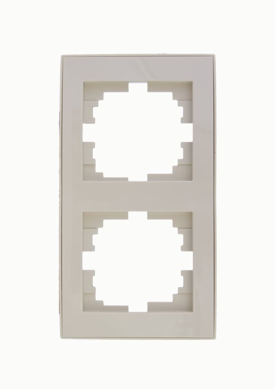 Рамка RAIN 2-ая вертикальная крем с боковой вставкой