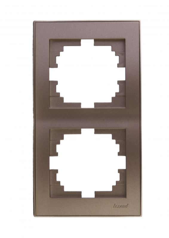 Рамка RAIN двойная вертикальная бронза матовая
