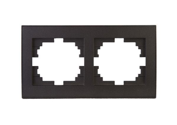 Рамка RAIN двойная горизонтальная черный графит матовый