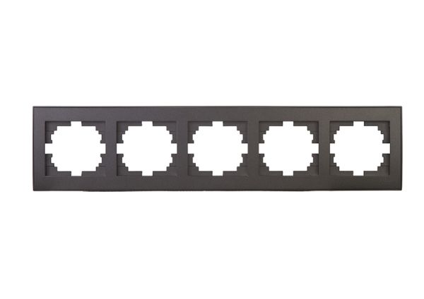 Рамка RAIN 5-ая горизонтальная черный графит матовый