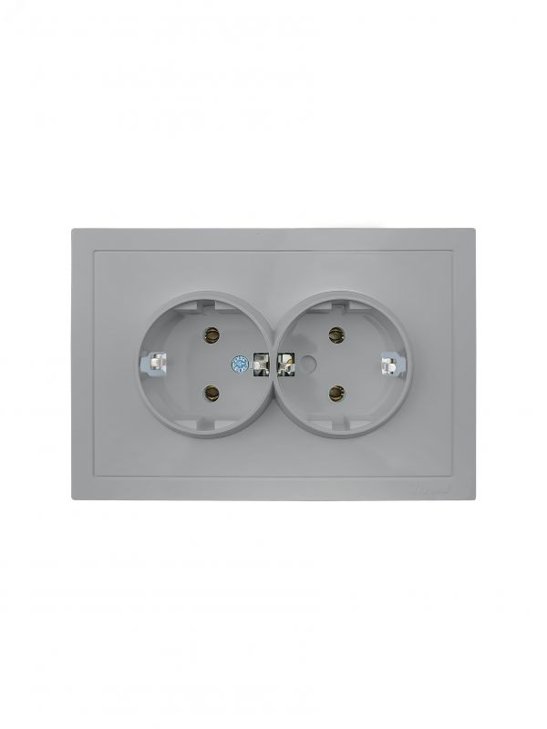 ZIMA Розетка двойная без заземления 16А, механизм, белая Lezard 704-0200-128BQC