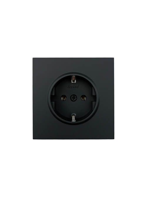 ZIMA Розетка с заземлением, 16 А, механизм, черный бархат Lezard 704-4288-122BQC