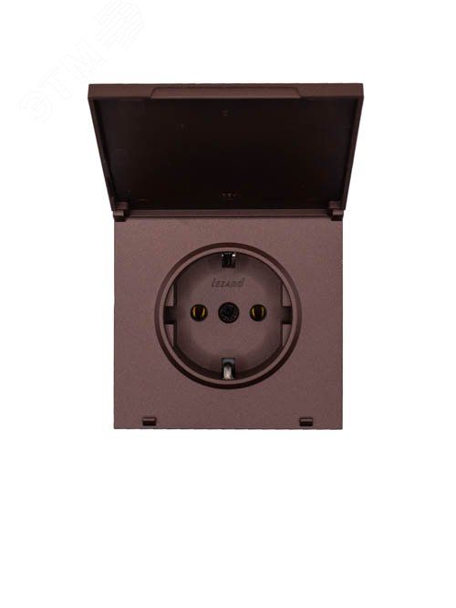 ZIMA Розетка с заземлением с крышкой, 16 А, механизм, шоколад Lezard 704-7388-123BQC