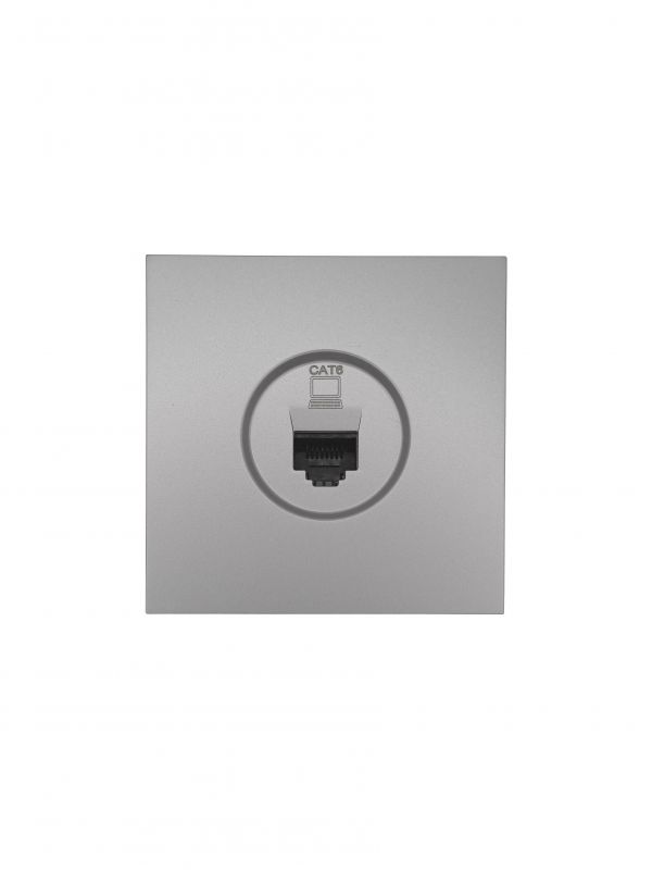 ZIMA Розетка компьютерная Cat 6, механизм, серый матовый Lezard 704-7488-140