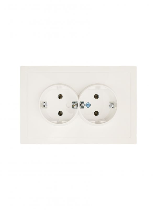 ZIMA Розетка двойная с заземлением 16А, механизм, слоновая кость Lezard 704-9000-127BQC