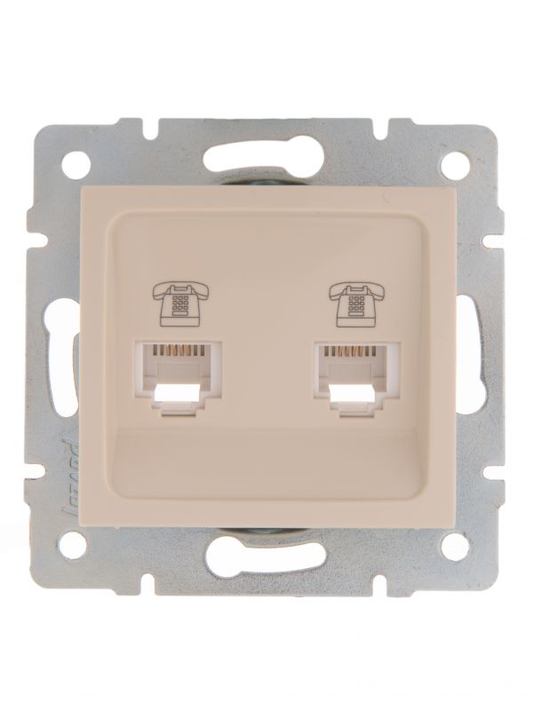 KARINA Розетка телефонная двойная евро крем (10шт/120шт)