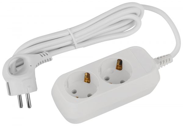 Удлинитель электрический 2 розетки с заземлением 1,5м ПВС 3x1мм2 UDL-16-215-E Greenline