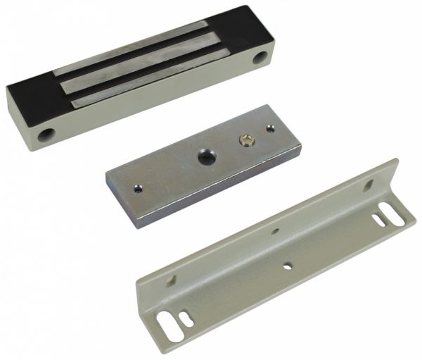 Замок электромагнитный ML-100K с уголком IP67 12В усилие 100 кг серый