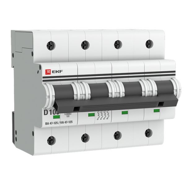 Выключатель автоматический ВА 47-125 4P 100А (D) 15кА PROxima