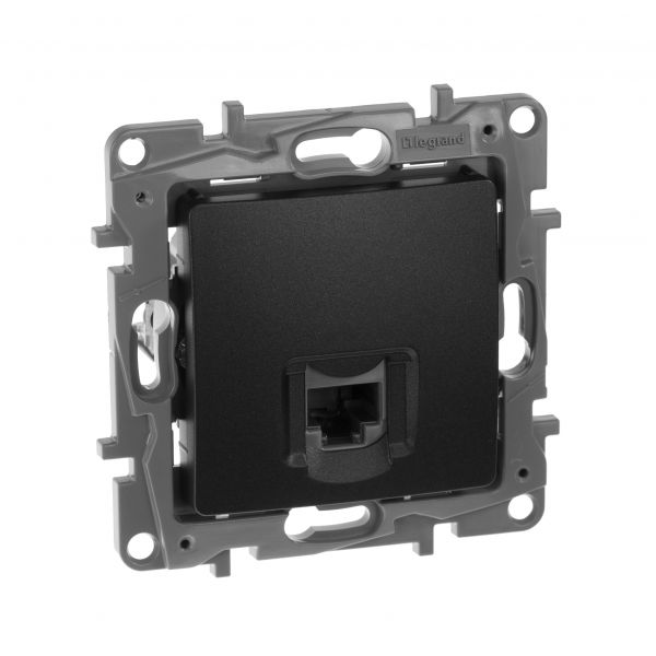 Розетка компьютерная RJ45 категория 5Е UTP антрацит ETIKA