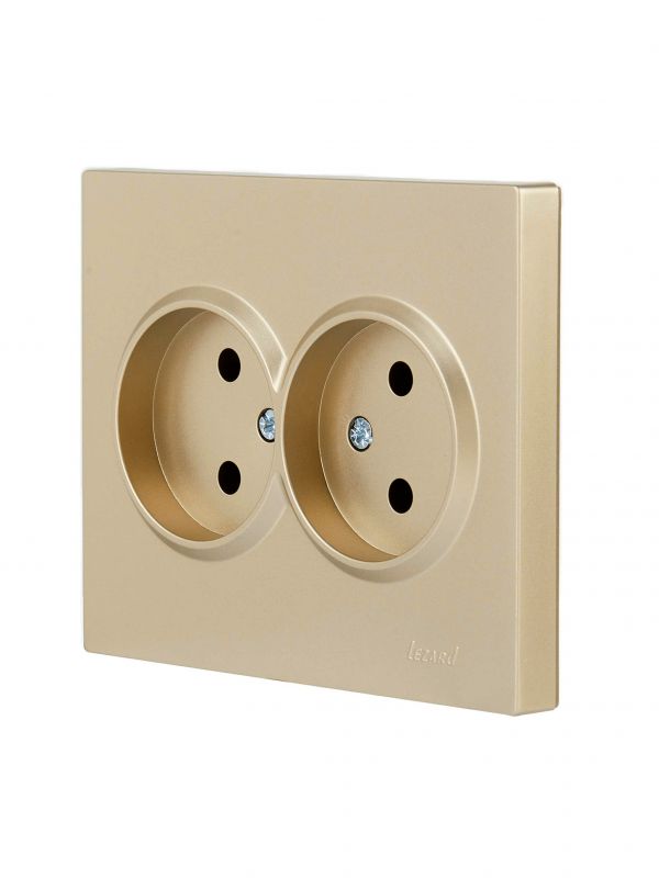 VESNA Розетка двойная б/з ПБТ золото