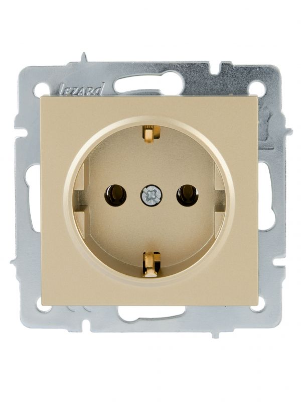 VESNA Розетка с/з ПБТ золото