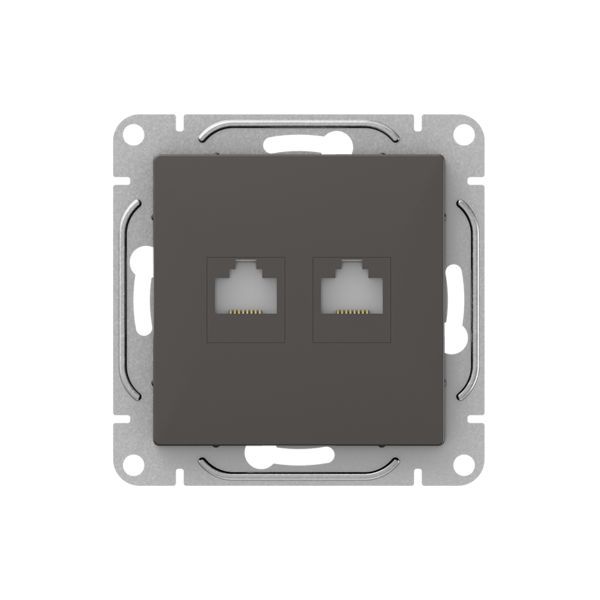 Механизм розетки RJ45 - 2шт  (cat5)  мокко Эпика EKF