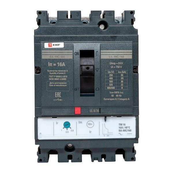 Выключатель автоматический трехполюсный ВА-99C 160/16А 3P 35кА