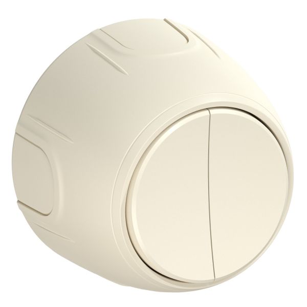 Выключатель двойной  Rotondo, цвет бежевый