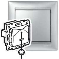 VALENA Кнопка перекидная со шнуром алюминий