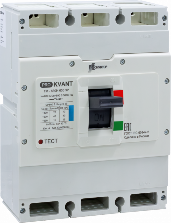 Выключатель автоматический PRO.KVANT TM-800S 3P 800A 50 kA