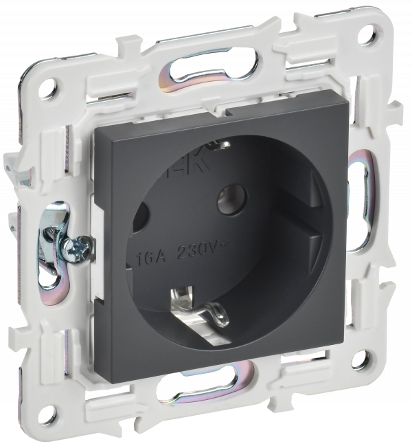 SKANDY Розетка с заземлением без защитных шторок 16А SK-R05T титан IEK
