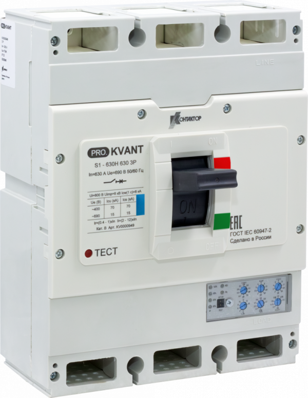 Выключатель автоматический PRO.KVANT S1-630S 3P 630A 50 kA