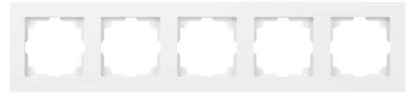 Рамка для розеток и выключателей 5 постов белый пластик Intro Accent 6-505-01