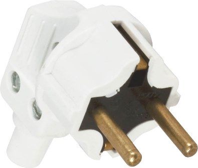 Вилка с заземлением Г-образная со стальным штырем