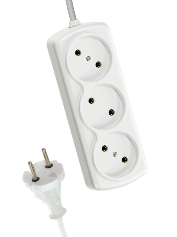 Удлинитель 6А 3 гнезда ПВС 2*0,75 3м