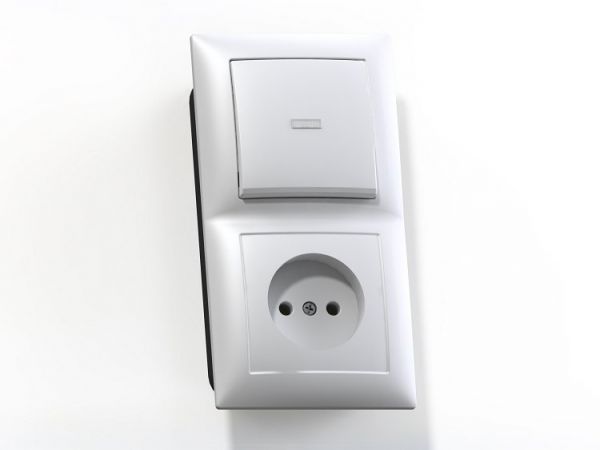 СЕЛЕНА Блок комбинированный с/у выключатель одноклавишный с подсв.+розетка 2К БКВР-417, белый