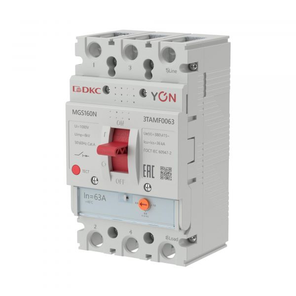 Выключатель автоматический YON MGS160 3P 50,4-63 A 36 kA