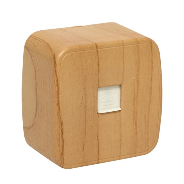 Розетка Phone одноместная ОП Минск светлое дерево