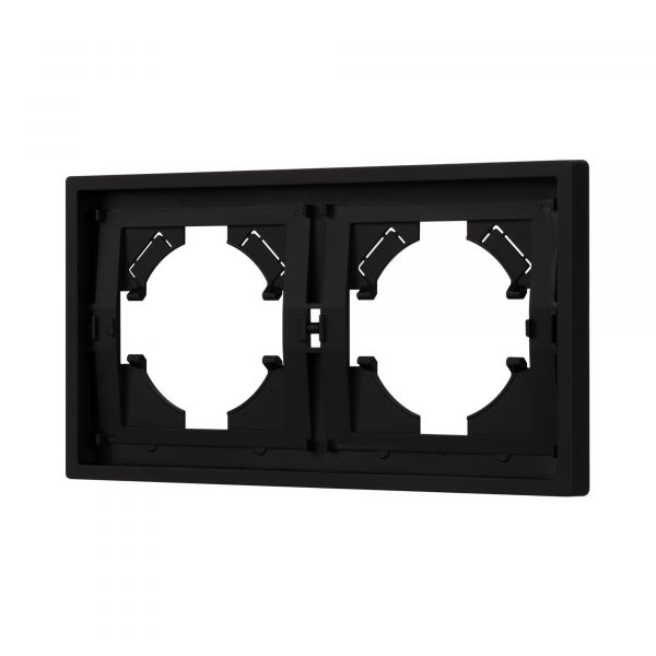 Рамка пластиковая FRM-TENDO-SFPL-2-BK, Чёрный, 2 поста