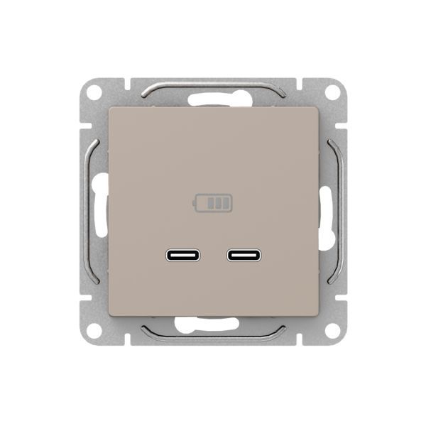 Механизм розетки USB-C - 2шт  кремовый Эпика EKF