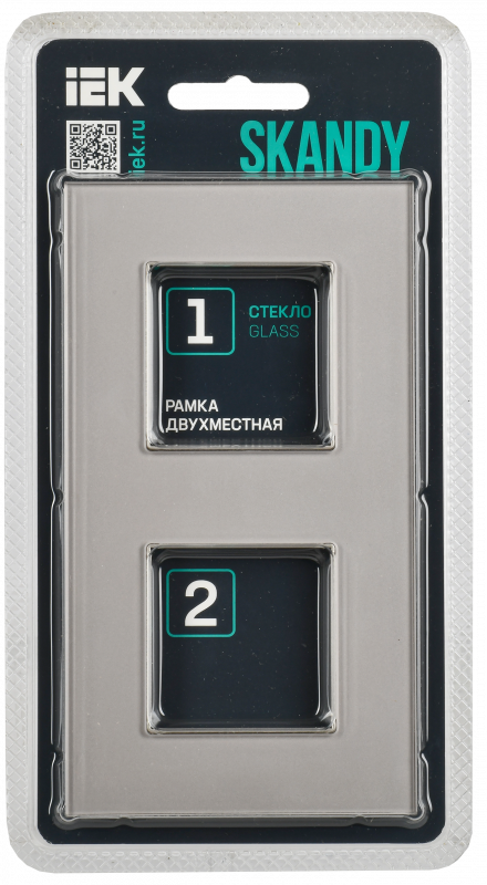 SKANDY Рамка 2-местная SK-F22Sh стекло шампань IEK