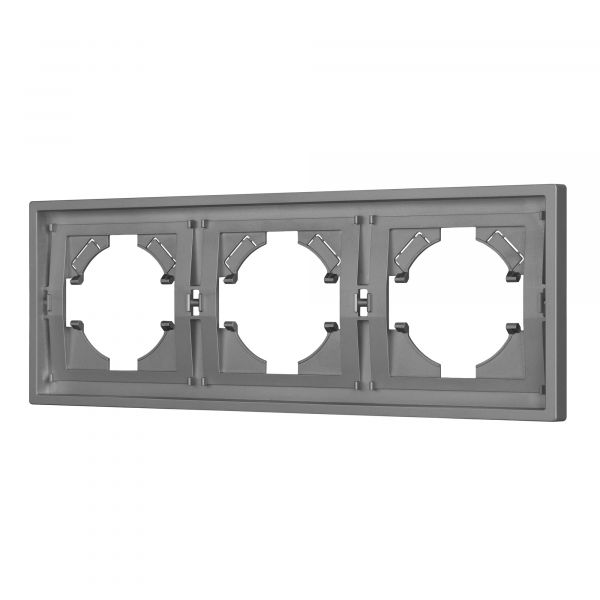 Рамка пластиковая FRM-TENDO-PL-3-GR, Серый, 3 поста