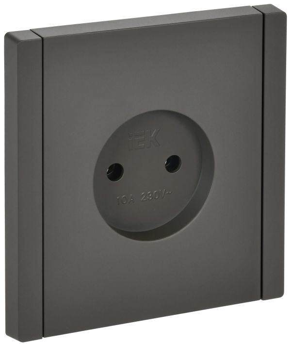 FORTE&PIANO Розетка 1-местная без заземления без защитных шторок винтовое крепление 10А FP318 серый IEK