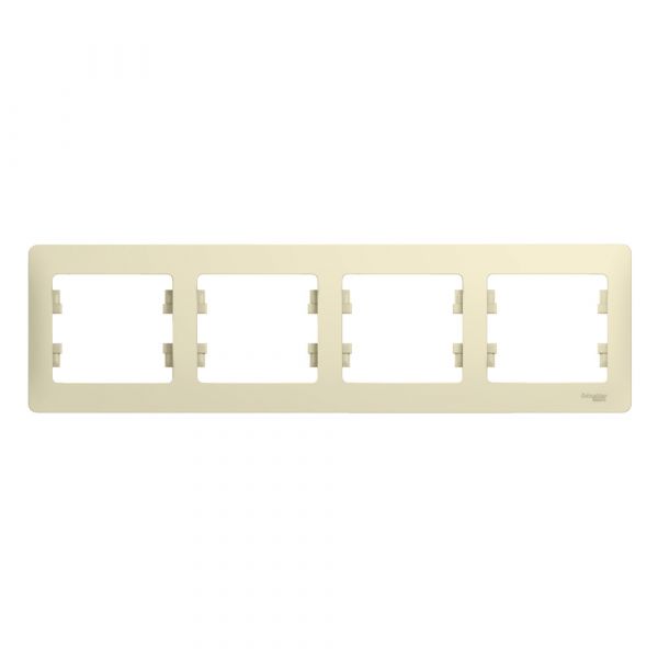 GLOSSA Рамка горизонтальная 4 поста бежевая