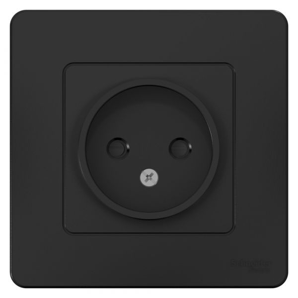 BLANCA скрытой установки розетка без заземления со шторками, 16А, 250В, антрацит