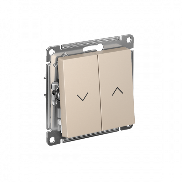 ATLASDESIGN 2-клавишный ВЫКЛЮЧАТЕЛЬ ЖАЛЮЗИ, 10А, мех., ПЕСОЧНЫЙ