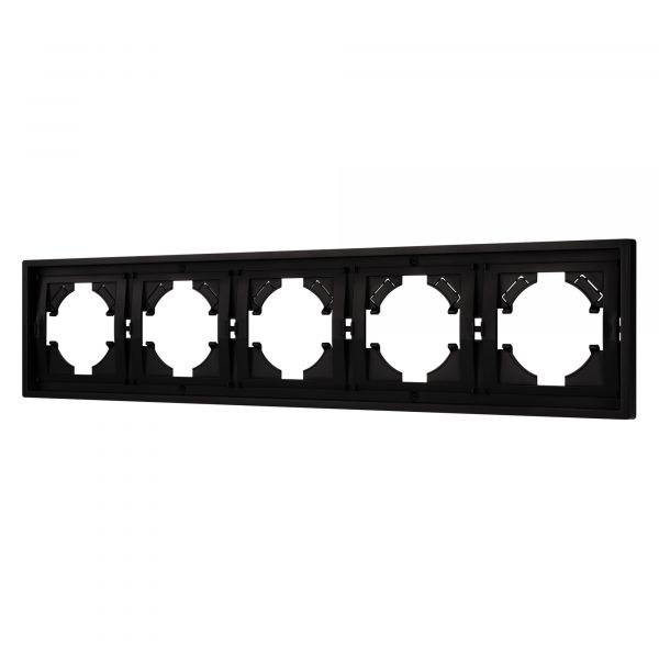 Рамка пластиковая FRM-TENDO-PL-5-BK, Чёрный, 5 постов