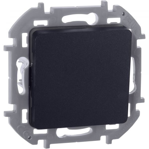 Выключатель 1-клавишный проходной 10АХ безвинтовое крепление антрацит INSPIRIA