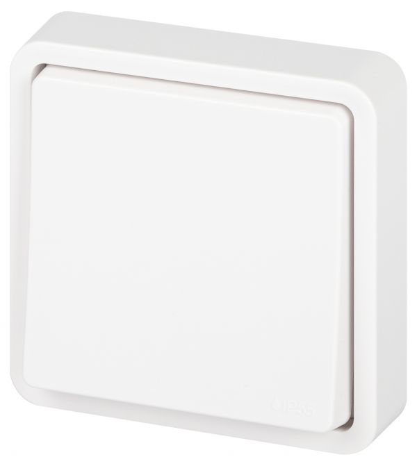 Выключатель одноклавишный скрытого монтажа IP55 белый 10А 250В винтовые зажимы ЭРА Эксперт 11-1521-01