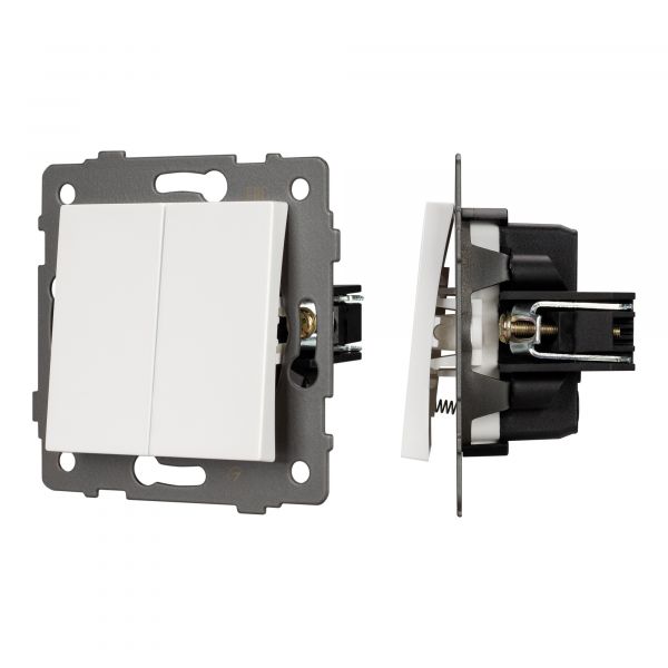 Механизм выключателя двухклавишного самовозвратный SWT-MKR2-PL-WH-V