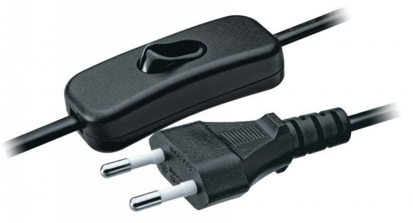 Шнур с выключателем 1.7м черный 94 668 NPS-FS-170-BL 2x0.75