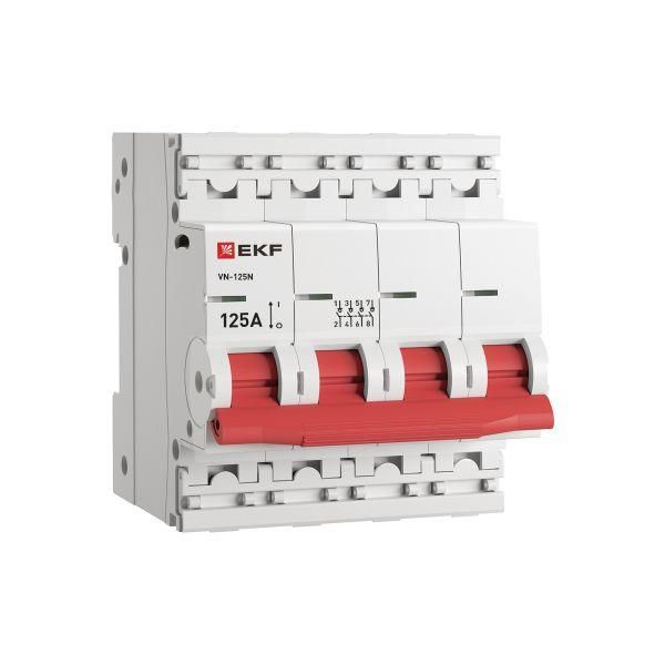 Выключатель нагрузки (ВН) четырехполюсный 4P 125А ВН-125N S1254125 PROXIMA EKF