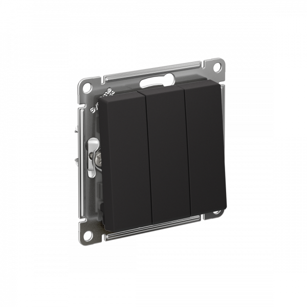 Выключатель трехклавишный ATLASDESIGN схема 1+1+1 10АХ механизм карбон