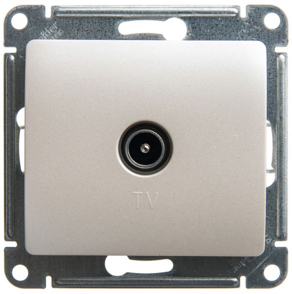GLOSSA Розетка телевизионная TV проходная 4DB перламутр в рамку