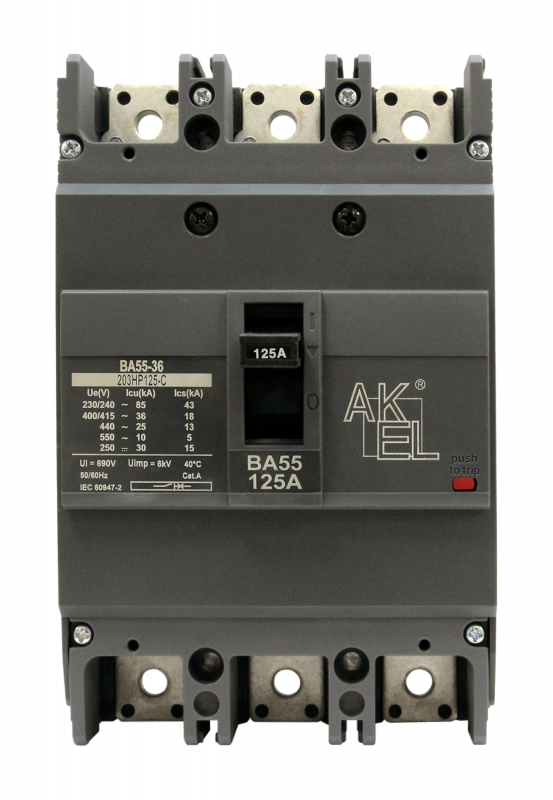 Выключатель автоматический в литом корпусе ВА55-36-203НР250-С 3P/250A/НP/36кА
