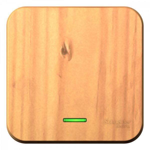 BLANCA одноклавишный выключатель наружный (cх.1) с подсветкой и изолирующей пластиной, 10а, 250b, ясень