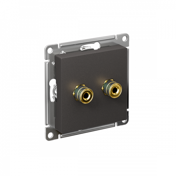 ATLASDESIGN АУДИОРОЗЕТКА двойная, БАЗАЛЬТ