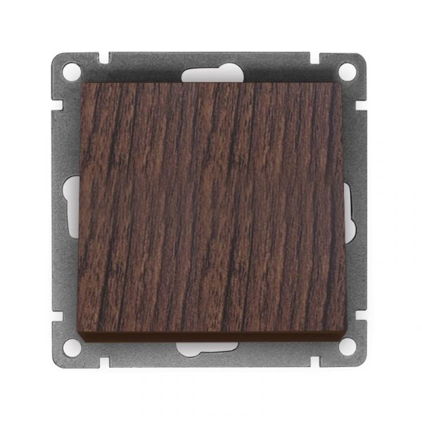 Выключатель одноклавишный UNIVersal серия Афина, с/у, 10А, 220В, венге (еврослот), механизм
